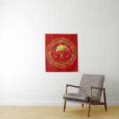 Chinese Dierenriem Rat Rood/Goud ID542 Wandkleed (In situ)