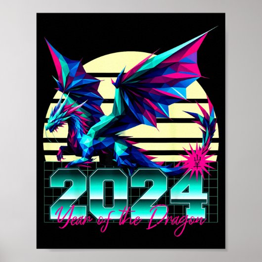 Chinese Dierentuin Jaar Van De Draak Polygoon Poster (Voorkant)