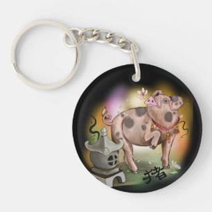 chinese dierentuin jaar van het varken sleutelhanger