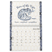 Chinese dierentuindieren Blauw Wit Minimale Aangep Kalender (Mar 2026)