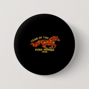 Chinese Dieriemenkalender Jaar Van Het Vuurpaard 2 Ronde Button 5,7 Cm