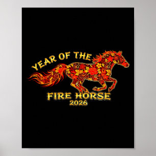 Chinese Dierierke Jaar Van Het Vuurpaard 2026 Poster