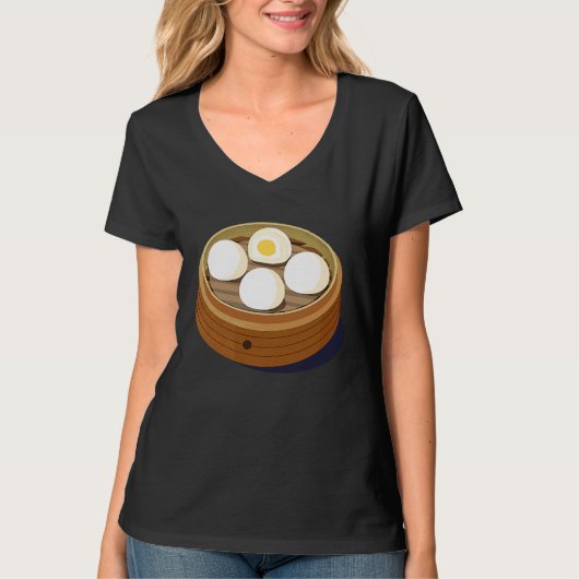 Chinese Dim Sum Sweet Bun Foodie T-shirt (Voorkant)