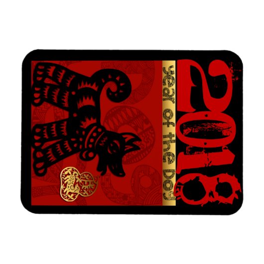 Chinese Dog aangepast jaar Zodiac Birthday VM Magneet (Horizontaal)