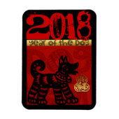 Chinese Dog aangepast jaar Zodiac Birthday VM Magneet (Verticaal)