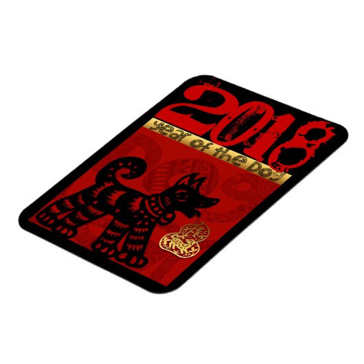 Chinese Dog aangepast jaar Zodiac Birthday VM Magneet (Linkerzijde)