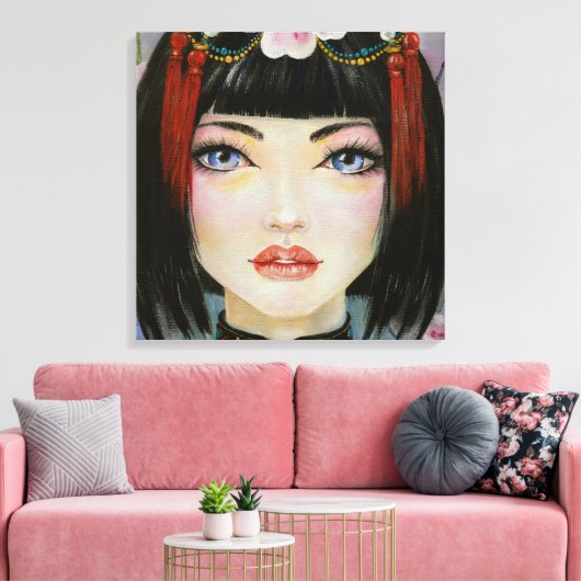 Chinese dollar canvas afdruk (Insitu (Woonkamer))