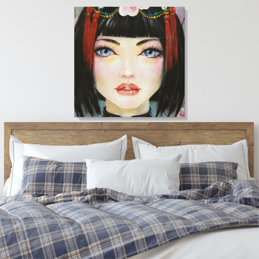 Chinese dollar canvas afdruk (Insitu (Slaapkamer))