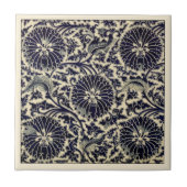 Chinese donkerblauwe bloemen ~ Accent ~ * ~ Tegeltje (Voorkant)