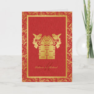 Chinese Double Happiness Wedding Uitnodigt