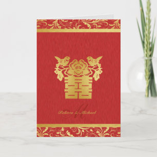 Chinese Double Happiness Wedding Uitnodigt