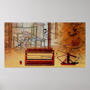 Chinese draaiende wieldruk poster