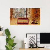 Chinese draaiende wieldruk poster (Thuiskantoor)