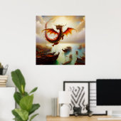 Chinese draak (10) poster (Thuiskantoor)