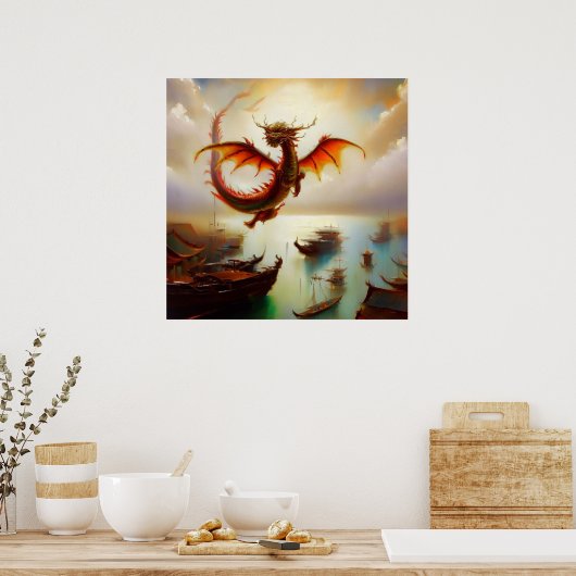 Chinese draak (10) poster (Keuken)