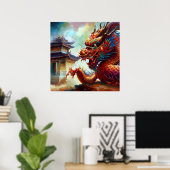 Chinese draak (11) poster (Thuiskantoor)
