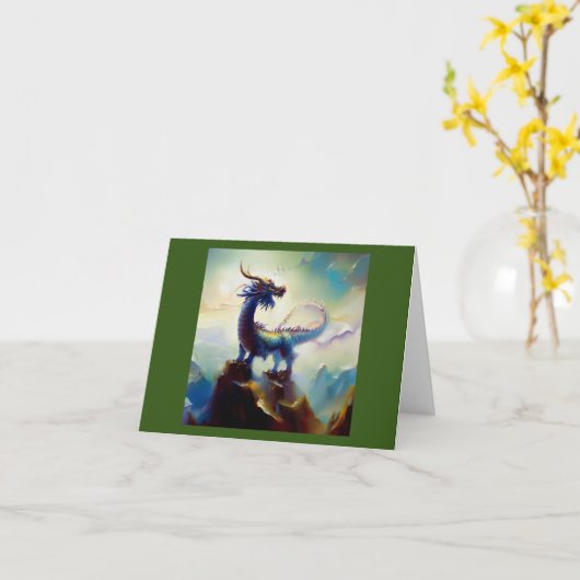 Chinese draak (12) kaart (Gele Bloem)