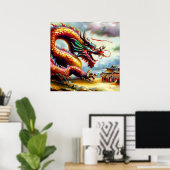 Chinese draak (16) poster (Thuiskantoor)