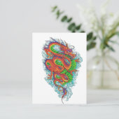 Chinese draak 2 briefkaart (Staand voorkant)