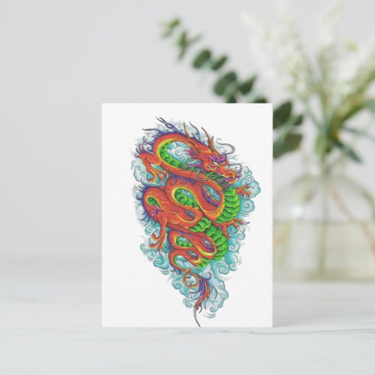 Chinese draak 2 briefkaart (Staand voorkant)