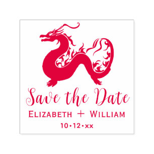 Chinese Draak #2 Trouwen Opslagdatum Zelfinktende Stempel