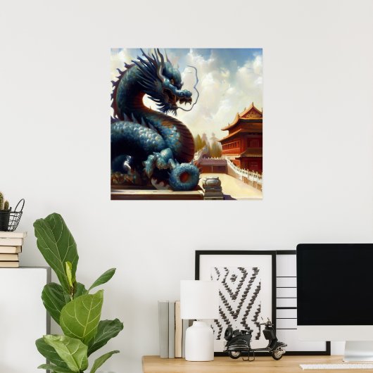 Chinese draak (30) poster (Thuiskantoor)
