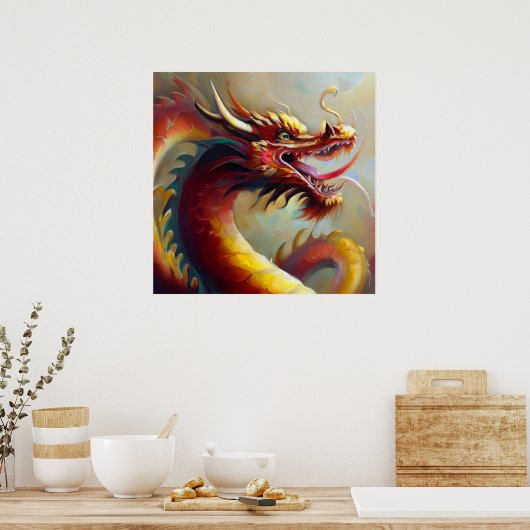 Chinese draak (35) poster (Keuken)