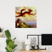 Chinese draak (5) poster (Thuiskantoor)