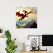 Chinese draak (7) poster (Thuiskantoor)