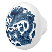 Chinese draak Afdrukblauw wit Keramische Knop (Rechts)
