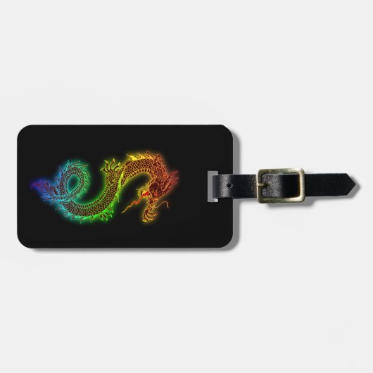 Chinese draak bagagelabel (Voorkant horizontaal)