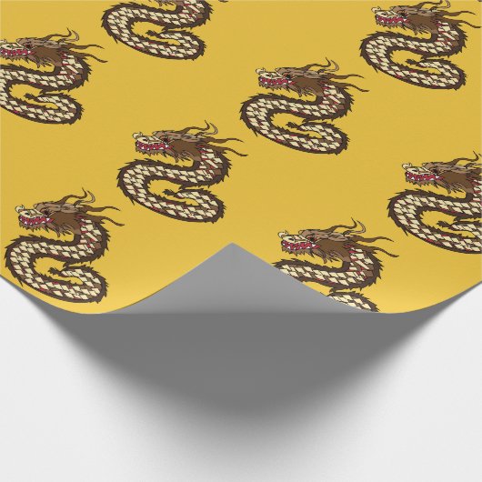 Chinese draak cadeaupapier (Hoek)