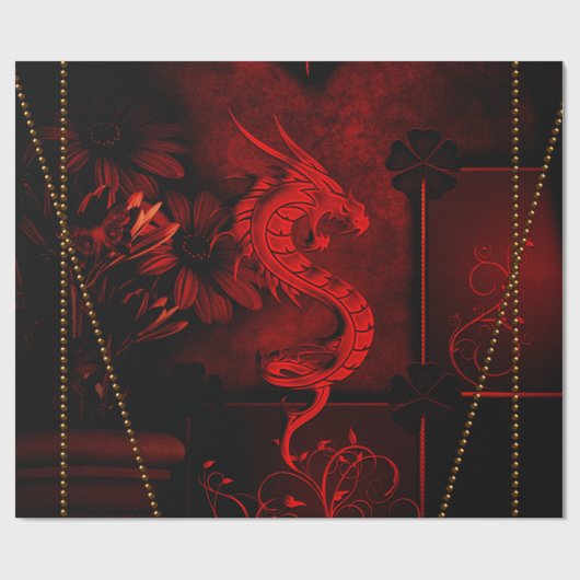 Chinese draak cadeaupapier (Vlak)