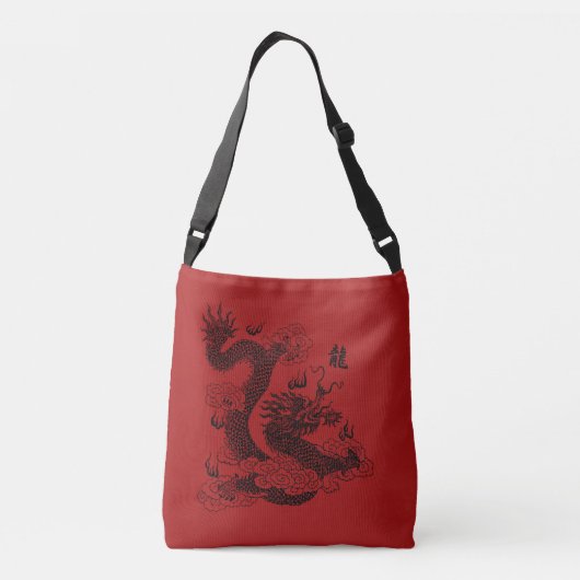 Chinese draak crossbody tas (Achterkant)