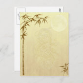 Chinese draak en Bamboo Briefkaart (Voorkant / Achterkant)