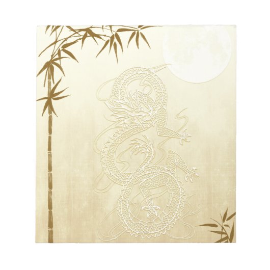 Chinese draak en Bamboo Notitieblok (Voorkant)