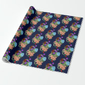 Chinese Draak en Bloemen Cadeaupapier (Uitgerold)
