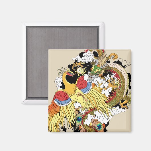 chinese draak en phoenix magneet (Voorkant / Achterkant)