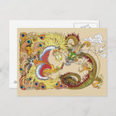 Chinese draak en tongbek briefkaart (Voorkant / Achterkant)