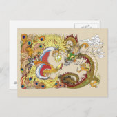 Chinese draak en tongbek briefkaart (Voorkant / Achterkant)
