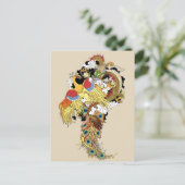 Chinese draak en tongbek briefkaart (Staand voorkant)