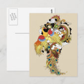 Chinese draak en tongbek briefkaart (Voorkant / Achterkant)