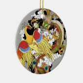 Chinese draak en tongbek keramisch ornament (Rechts)