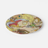 Chinese draak en tongbek papieren bordje (Gekanteld)