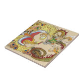 Chinese draak en tongbek tegeltje (Zijkant)