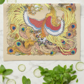 Chinese draak en tongbek theedoek (Gevouwen)