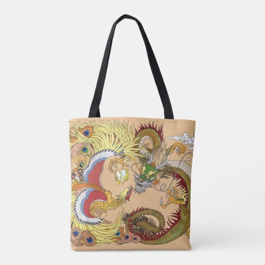 Chinese draak en tongbek tote bag (Achterkant)