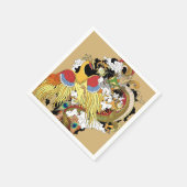 Chinese draak en tongvarken servet (Hoek)