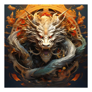 Chinese draak foto afdruk