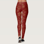 Chinese Draak Goud en Rood Leggings (Achterkant)